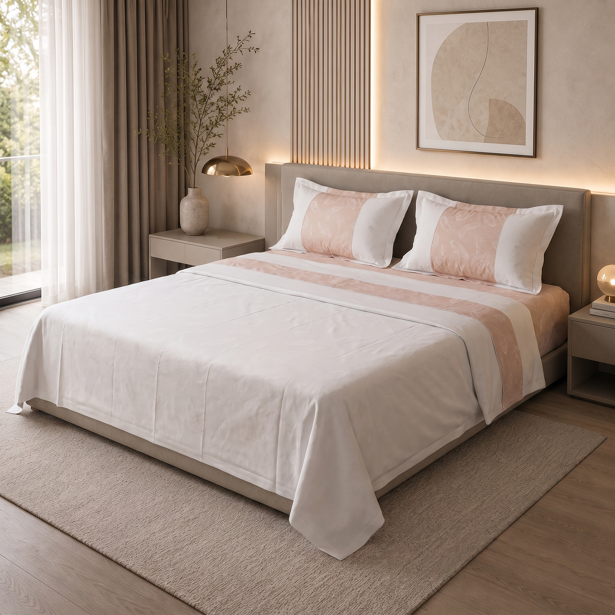 Parure de Lit 100% Coton 6 Pièces — 240x260 Modèle 1