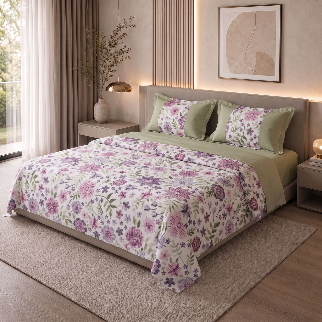 Parure de Lit 100% Coton 6 Pièces — 240x260 Modèle 6