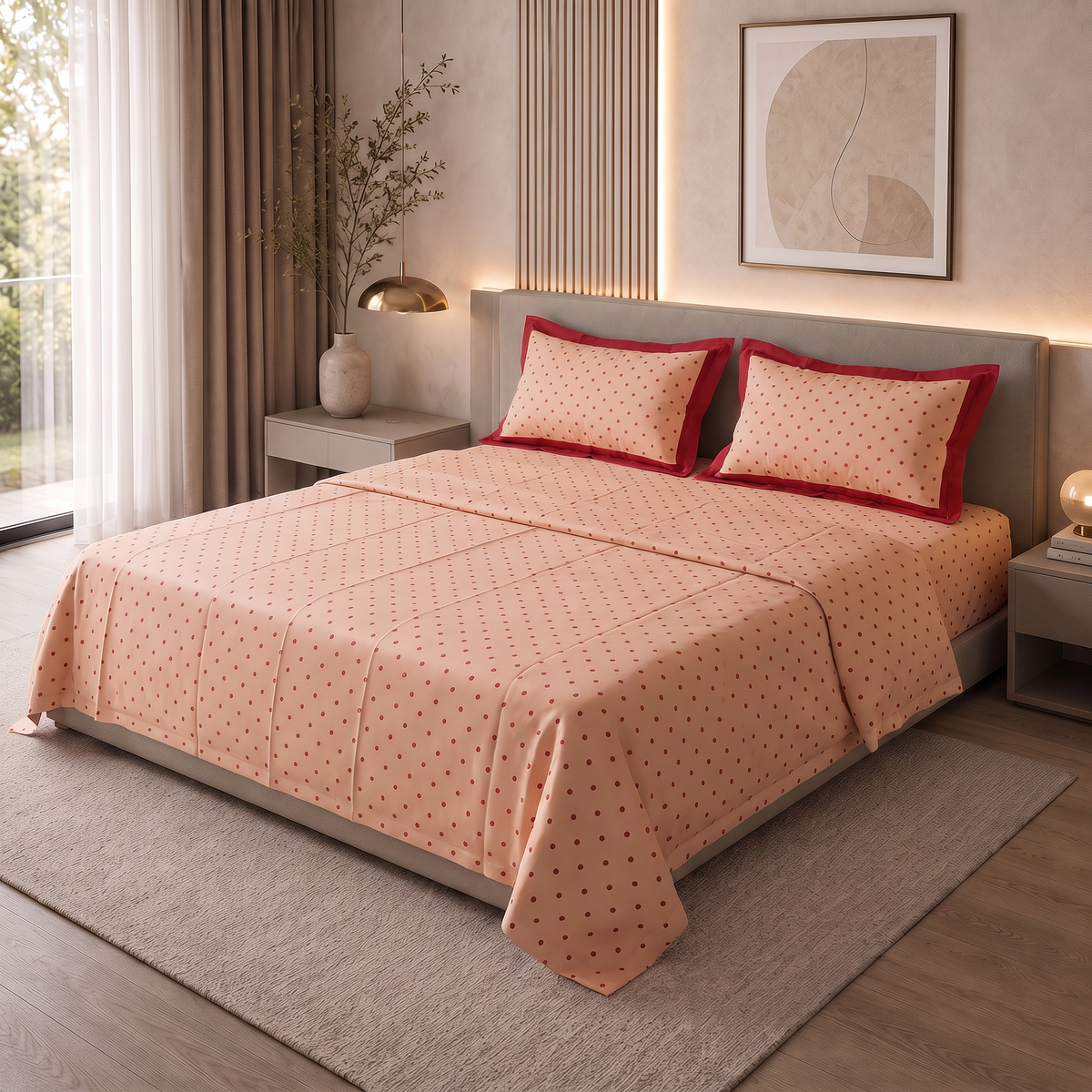 Parure de Lit Satin de Coton 6 Pièces — 240x260 Modèle 8